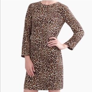 NWT J. Crew Crepe Shift Dress In Cat Leopard Print Size 4